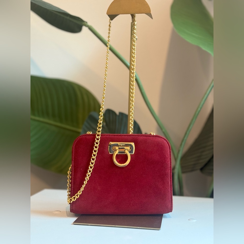 Ferragamo ‘Suede Gancini Crossbody/Belt Bag’